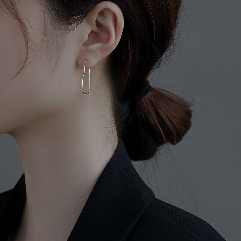 925純銀愛心耳環女年新款潮高級感耳環法式秋冬氣質簡約耳飾