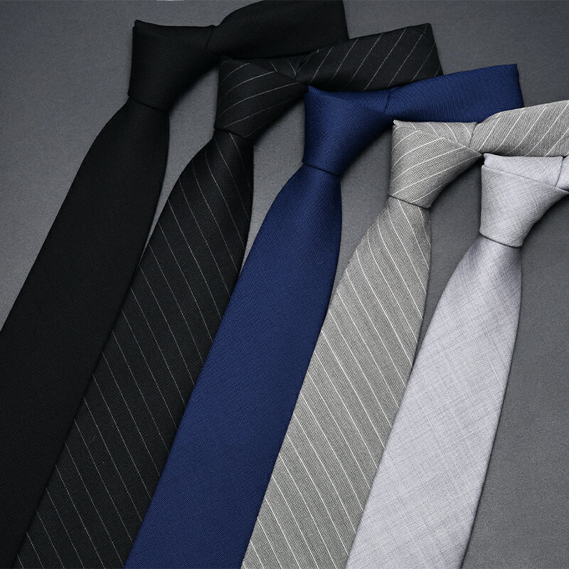 黑色羊毛領帶男正裝商務手打條紋男士新郎結婚灰色復古領帶藍色潮