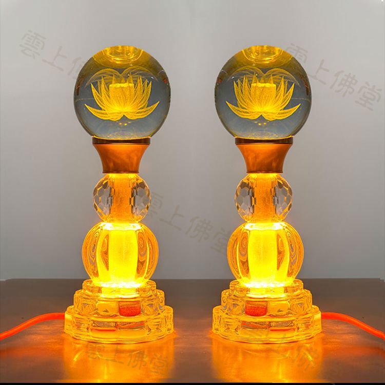 工廠直銷 【附發票】 免運 佛具 供燈 佛燈 蓮花燈 佛前供燈 LED水晶蓮花燈插電佛前佛堂仙家長明燈荷花燈財神燈觀音關公家用特惠/開立發票 全館八折 售後保障 s1217