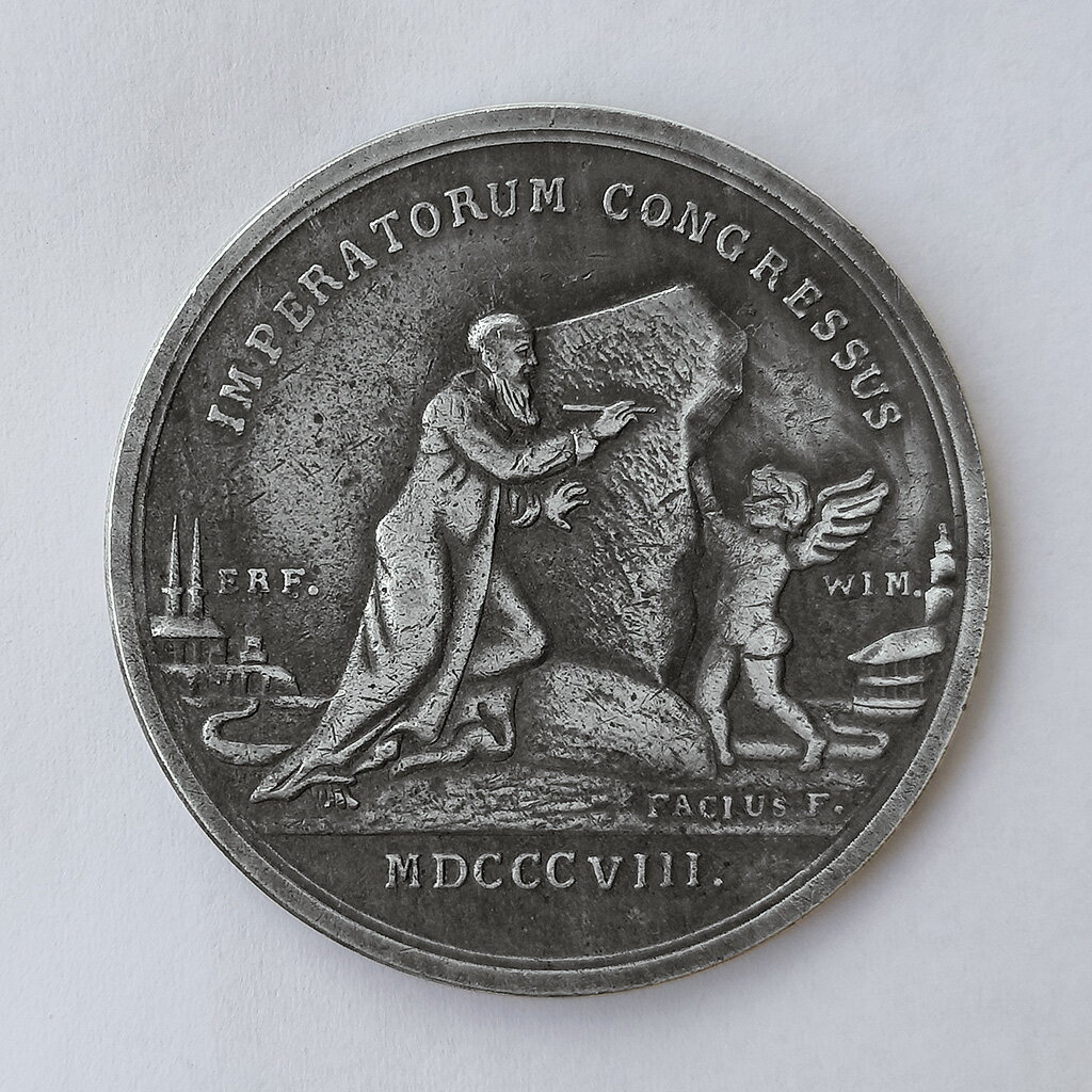 拿破侖與亞歷山大密談會議紀念章 世界歷史之謎仿古外國硬幣收藏