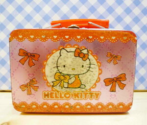 【震撼精品百貨】Hello Kitty 凱蒂貓 HELO KITTY鐵盒-手提鐵盒-粉蝴蝶結 震撼日式精品百貨