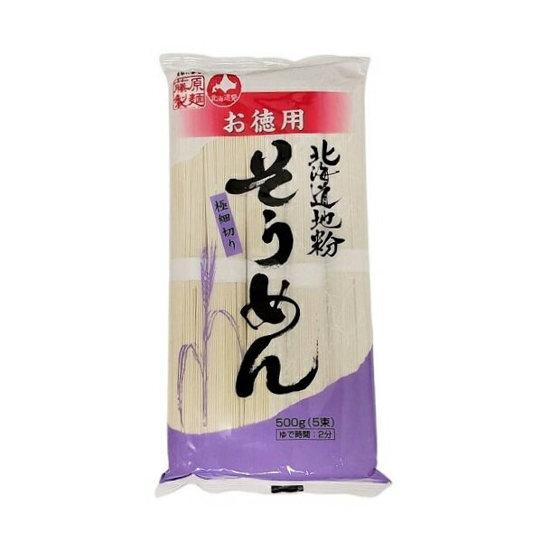 【江戶物語】Fujiwara 藤原製麵 北海道地粉 極細切 素麵 5束入 500g 生麵條 麵線 冷麵 沾麵 日本進口 0