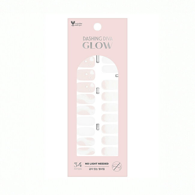 Dashing Diva Glow 薄型凝膠美甲貼-白色閃光日