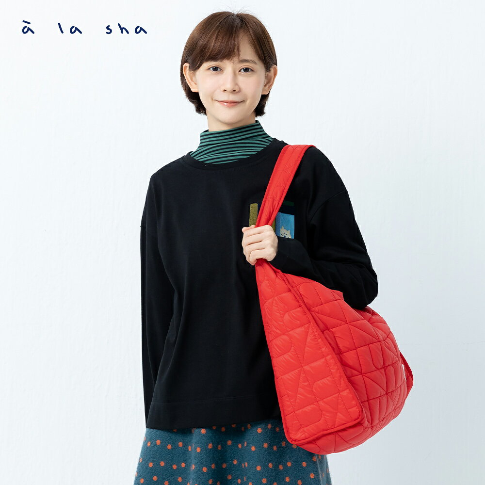 a la sha  側背縫線大背包 2