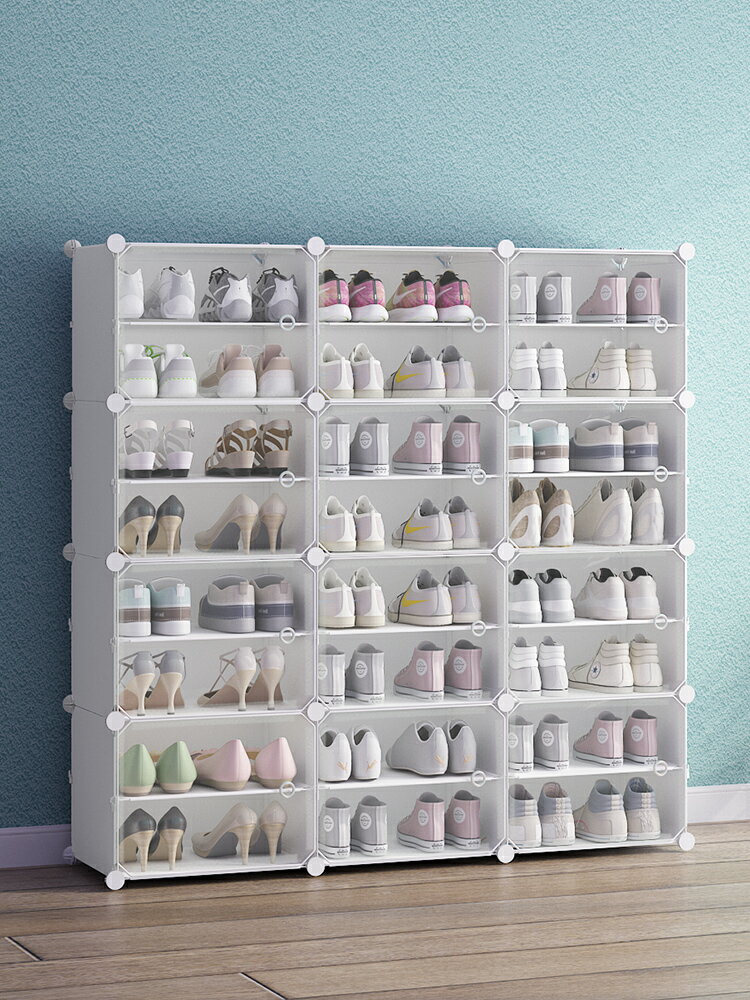 家用門口鞋架子經濟型宿舍收納簡易置物架防塵塑料省空間多層鞋柜