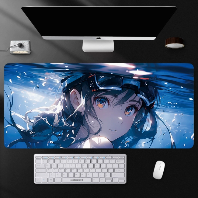 【買一送一】滑鼠墊 電競桌墊 動漫少女鼠標墊超大加厚辦公桌墊電腦鍵盤墊動漫電競遊戲墊 電競滑鼠墊【APP下單享6%回饋】 5