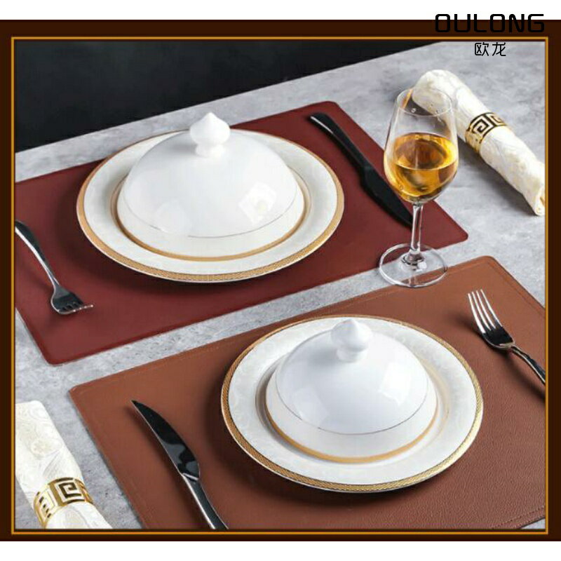 北歐酒店餐具骨瓷西餐意面輕奢金邊牛排盤碟家用創意菜盤陶瓷平盤