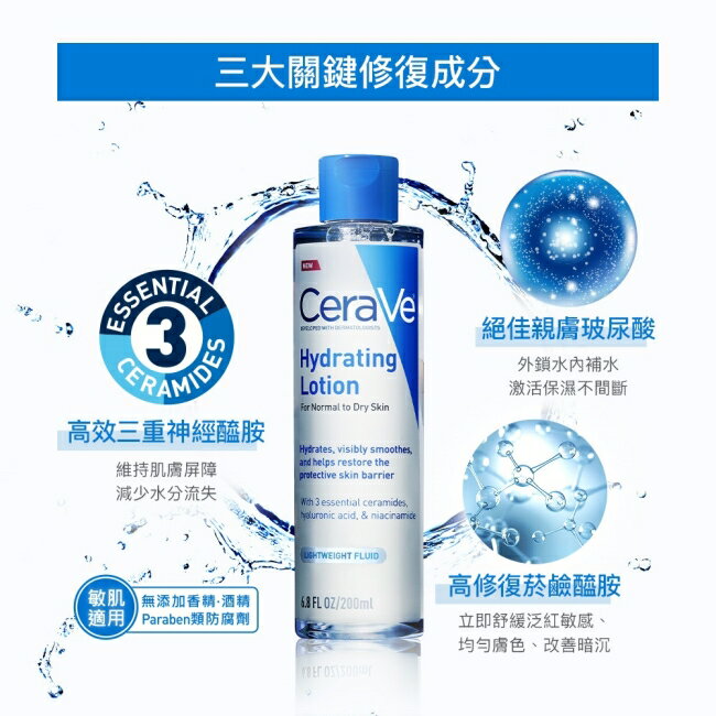 CeraVe適樂膚全效極潤修護精華水 200ml