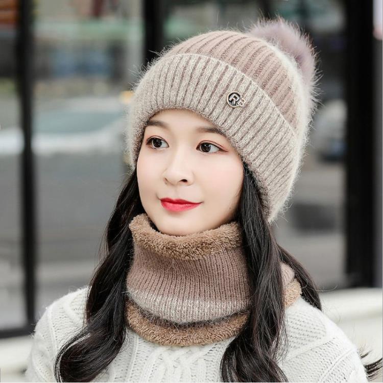針織帽 帽子冬季女學生韓版圓臉大臉顯瘦冬天洋氣時尚保暖加絨針織毛線帽--極有家創意生活館