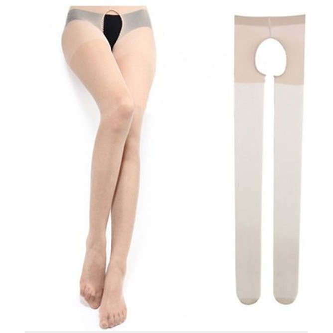 開襠絲襪 不用穿脫 情趣絲襪 純色薄款 誘惑 性感絲襪 連褲  S~2XL適穿 櫻桃嚴選 4