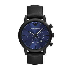 送禮首選★EMPORIO ARMANI經典黑鋼藍面計時腕錶46mm(AR11351) 附提袋【全館滿額折價★跨店APP下單最高20%點數回饋】