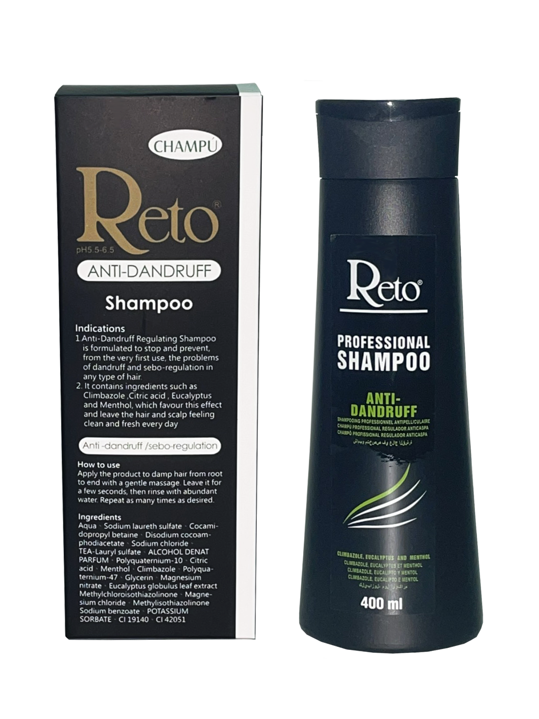 【Reto】抗油性頭皮(髮)洗髮精｜750ml｜ 美身｜抗油 & 【Reto】專業深層抗屑洗髮精 ｜400ml｜促銷組合 2