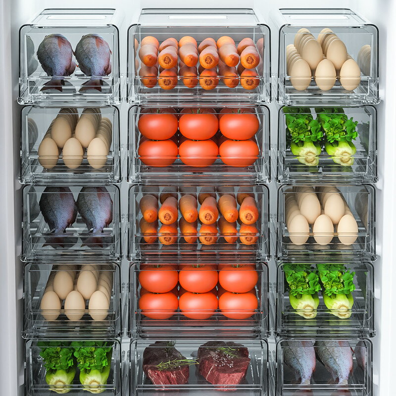 抽屜式冰箱收納盒神器保鮮盒水果食物雞蛋大容量冷凍用廚房整理盒