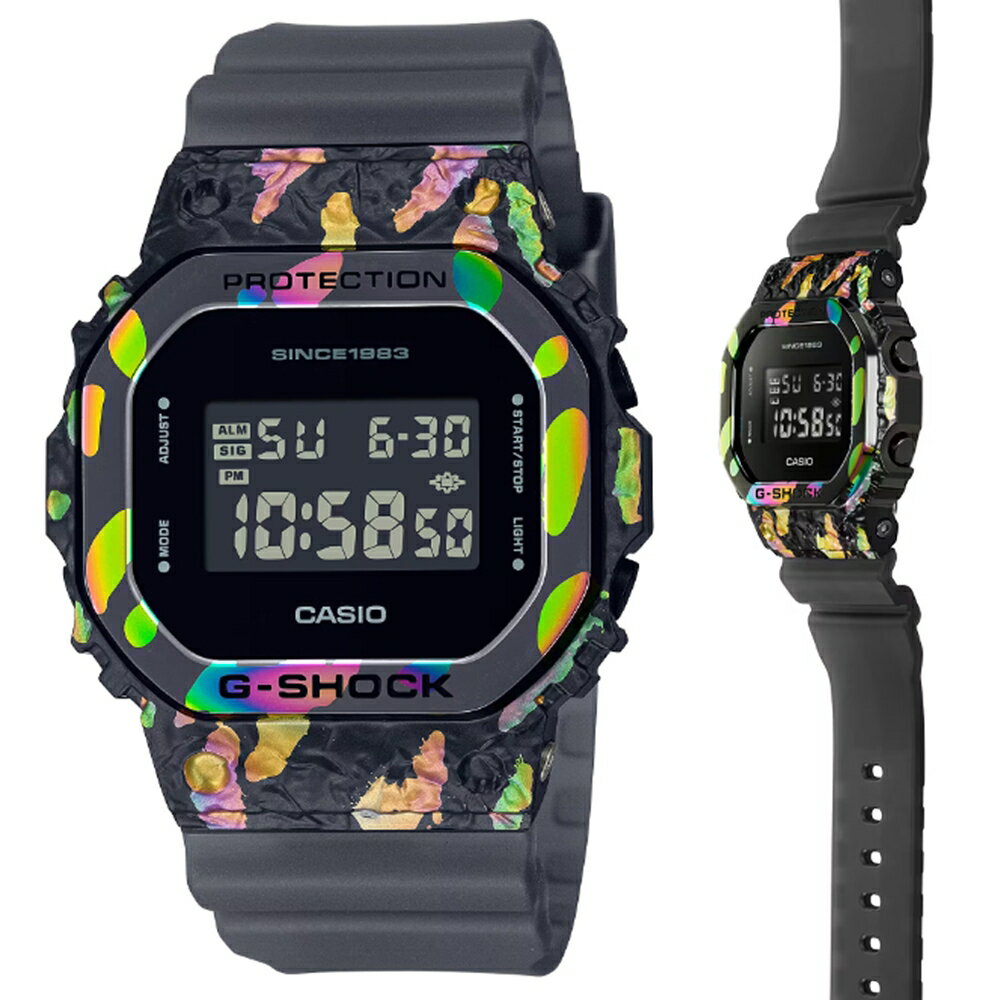 送禮首選★CASIO卡西歐 G-SHOCK 40週年 冒險者寶石系列金屬殼方形電子錶-太陽石彩黑GM-5640GEM-1 附提袋【全館滿額折價★APP下單點數4倍送】線上購買享 實體門市同步服務
