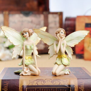 歐式樹脂家居裝飾品天使擺設唯美臥室花仙娃娃擺件結婚禮物91#