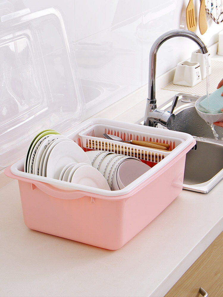 瀝水碗架放碗筷收納盒家用碗碟盤子收納箱廚房臺面碗柜餐具置物架