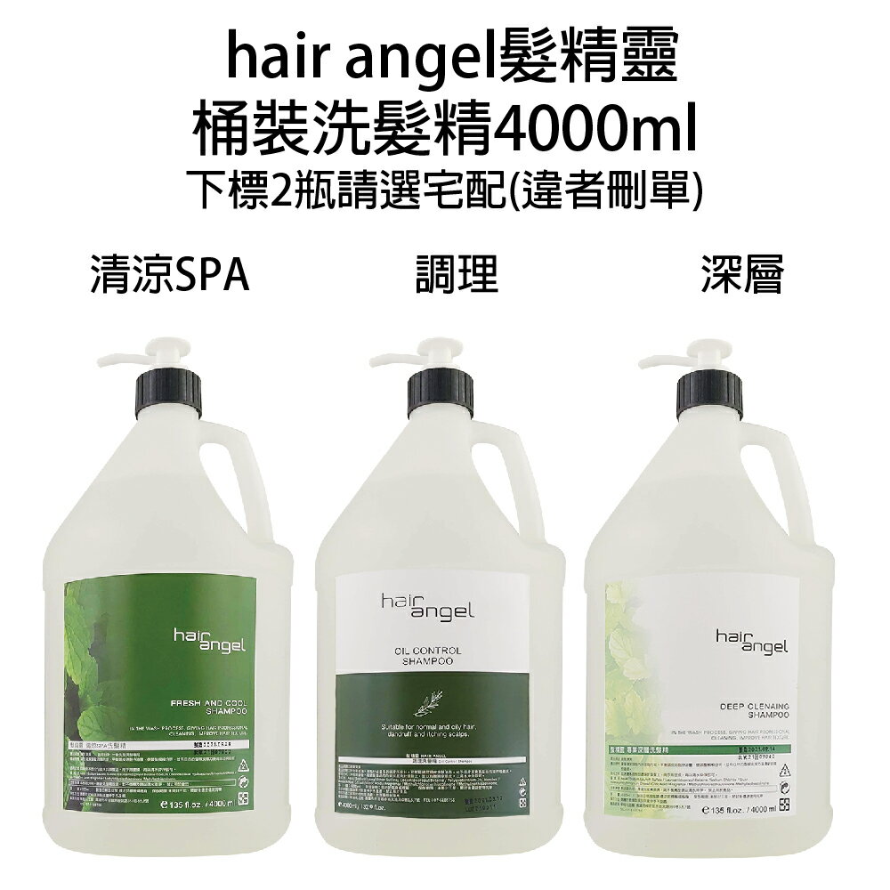 Hair angel 髮精靈 調理控油 毛囊 深層 清涼SPA 無味 洗髮精 4000ml 【貝羅卡】｜滿額領券最高現折$200｜雙12嘉年華⚡專櫃 美妝 香氛 保養 禮享保養 香約聖誕 美的三次方