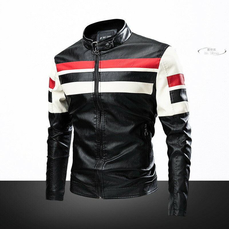 【限時免運】2024春秋新款 男士機車服 保暖防風賽車服 機車服 PU皮衣 韓版潮夾克衫 外套