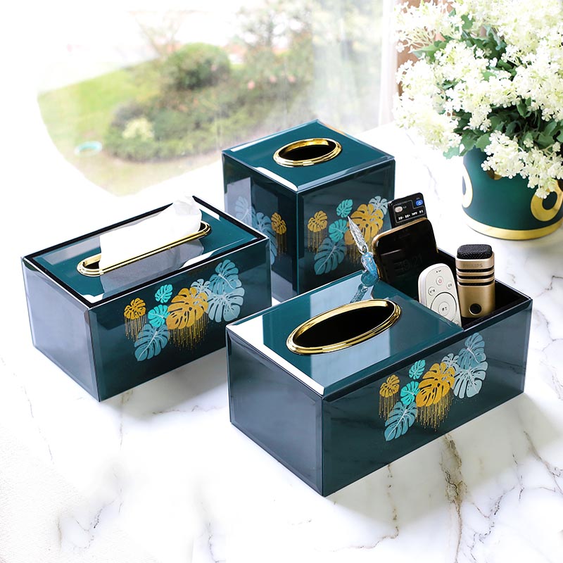 多功能紙巾盒收納盒家用客廳茶幾創意玻璃抽紙盒輕奢擺件高檔高端
