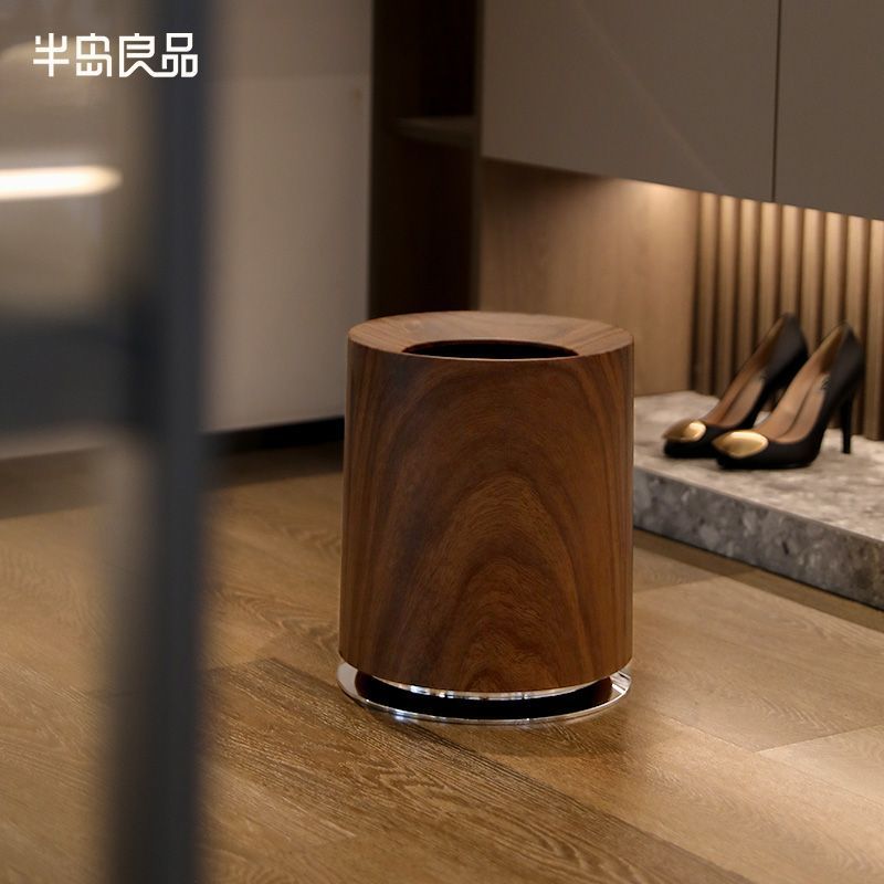 輕奢仿木紋垃圾桶家用客廳臥室雙層大容量創意中古風民宿商用紙簍