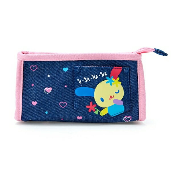 【震撼精品百貨】U-Sa-Ha-Na 花小兔 ~ 日本SANRIO三麗鷗 花小兔牛仔布三角化妝包 (經典款)*67273