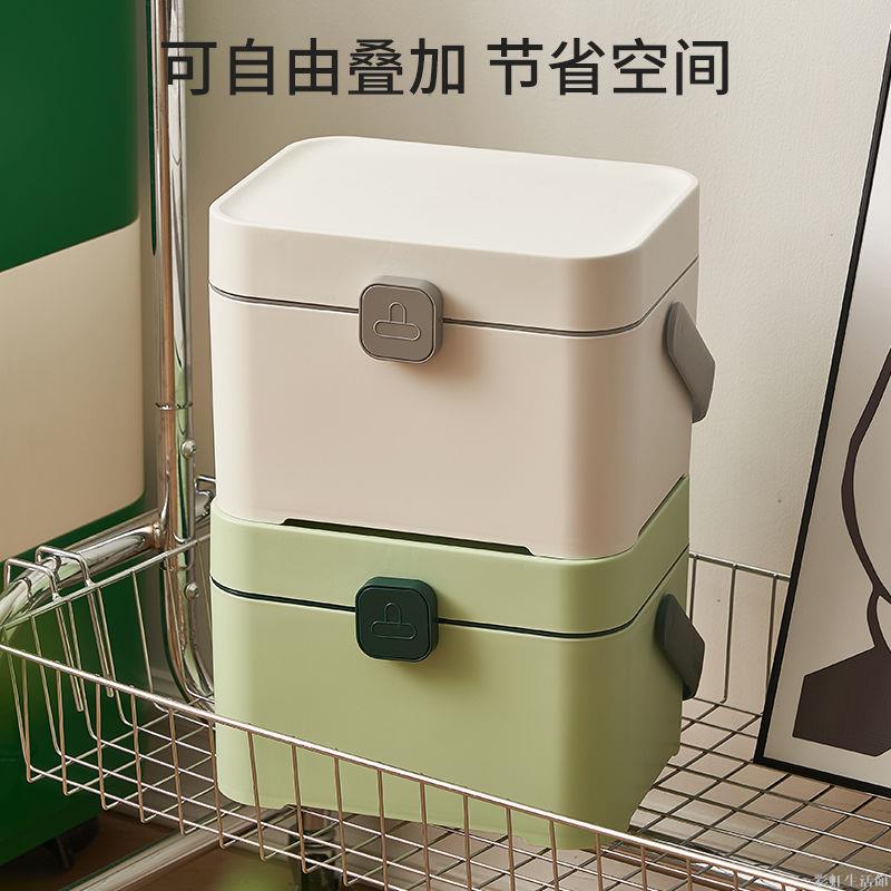 手提收納盒醫藥箱家用化妝收納盒美術生工具箱學生宿舍收納箱帶蓋