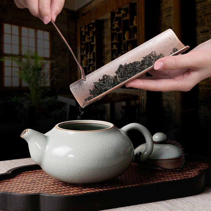 合金茶則茶勺茶鏟金屬茶匙賞茶荷取茶器茶撥功夫茶道配件手工茶具 2