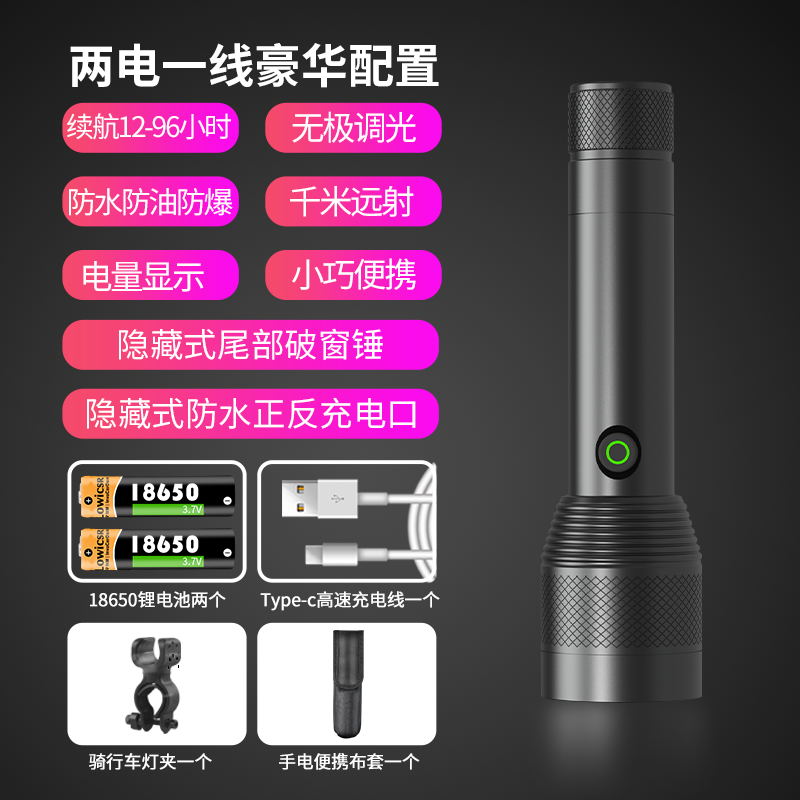 小型手電筒 手電筒強光可充電式戶外超亮軍家用遠射迷你便攜小型電燈耐用防爆【MJ19616】