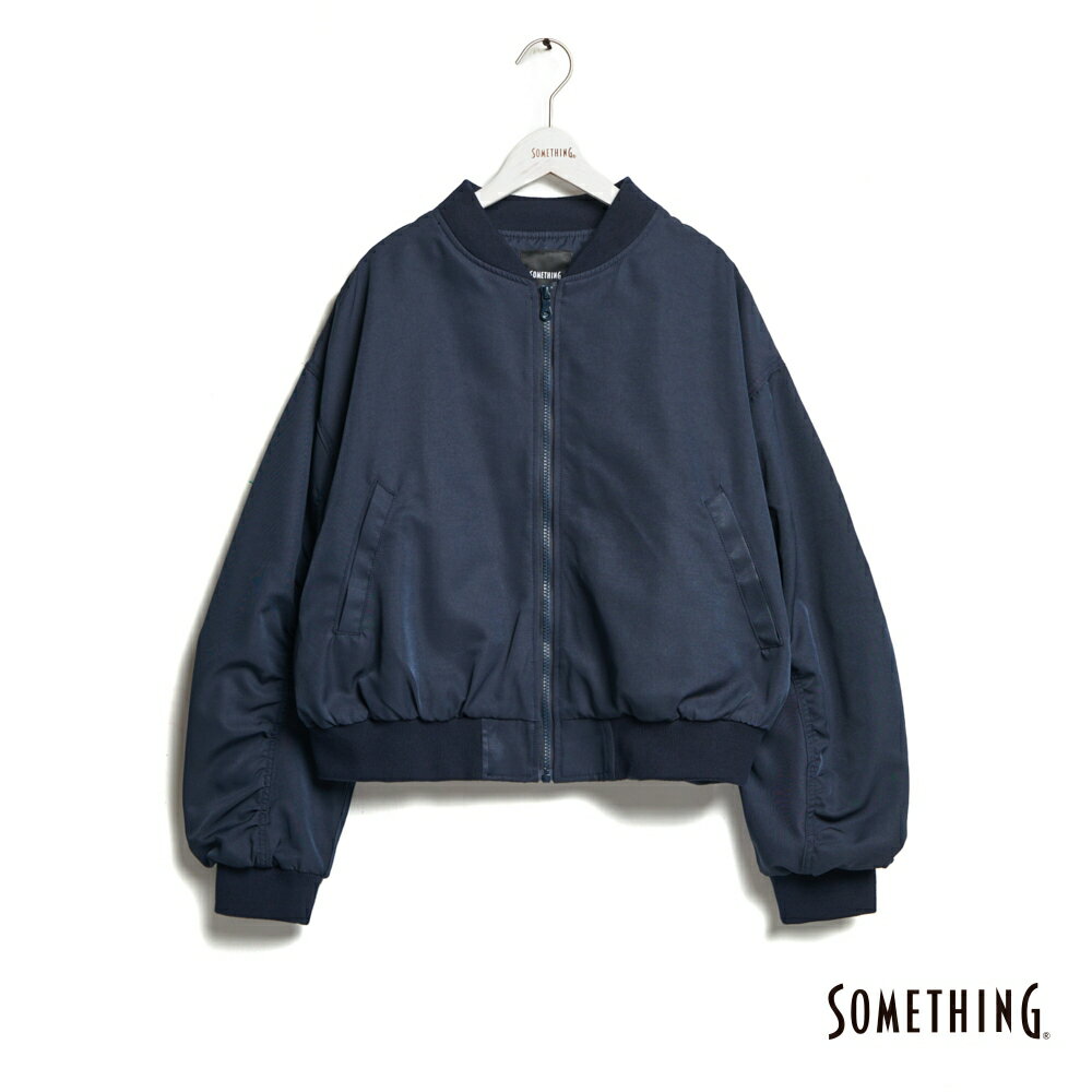 SOMETHING 女款 飛行夾克外套 (丈青色)