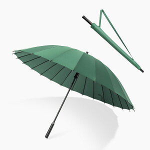 長柄雨傘 24骨長柄雨傘大號男士加大加固直桿傘女超大防風加厚傘訂製logo【YJ7562】