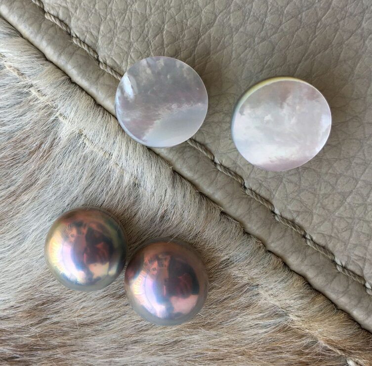 天然海水馬貝珍珠裸珠子15-16mm炫彩珍珠戒指 珍珠吊墜珍珠耳釘 1