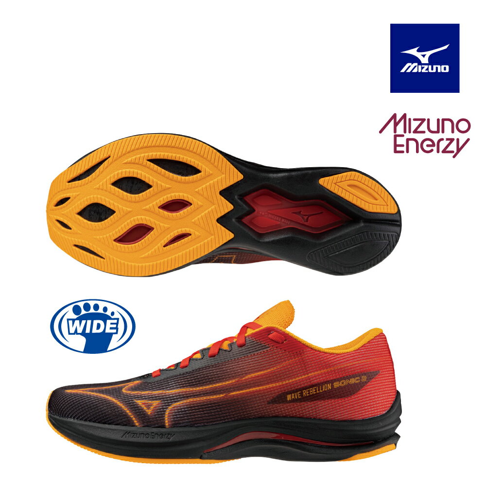WAVE REBELLION SONIC 2 一般型寬楦男款路跑鞋 J1GC242701【美津濃MIZUNO】