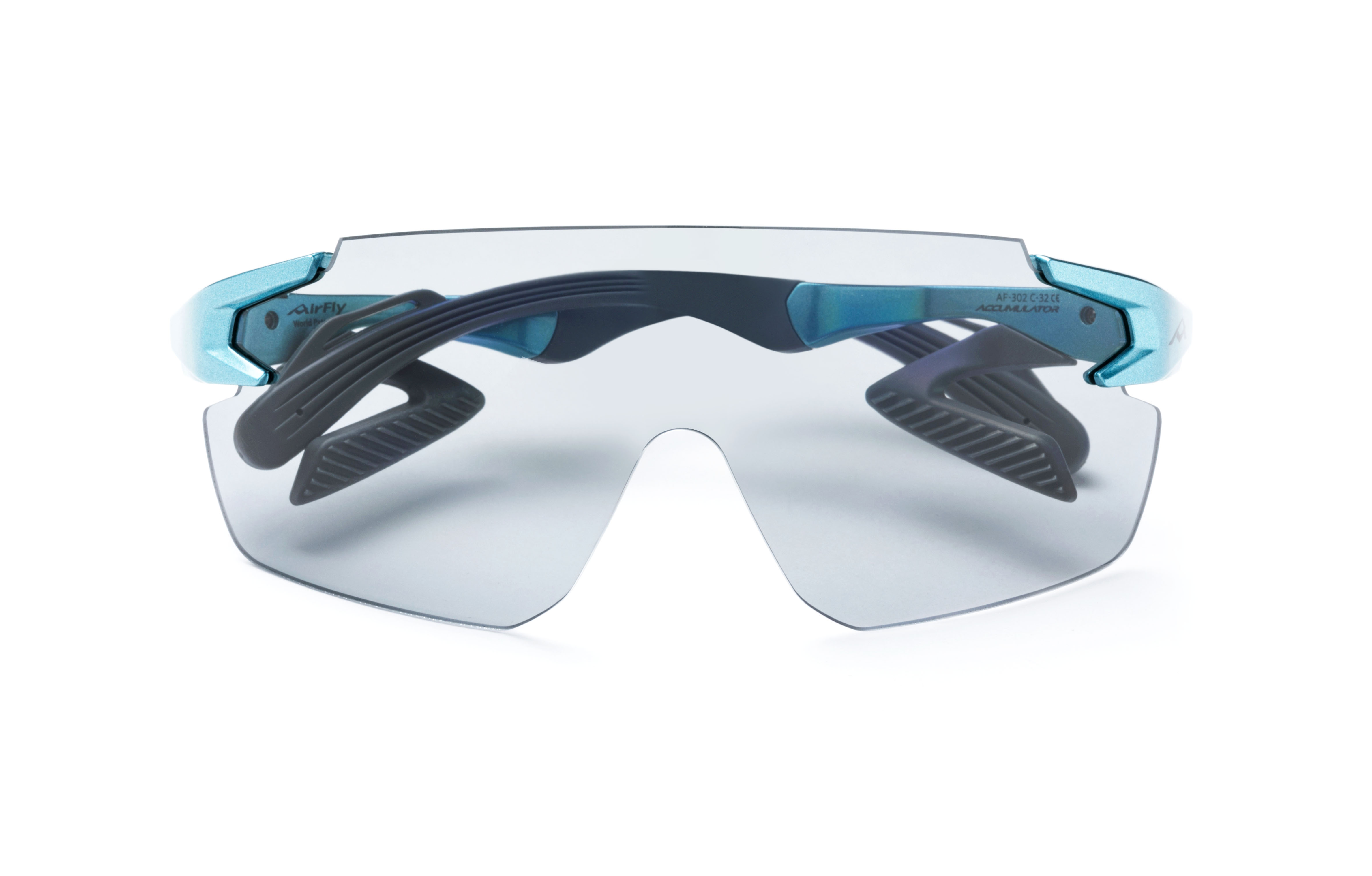 【AirFly】AF302WP-C32 無鼻墊運動太陽眼鏡 小臉福音 偏光灰色鏡片 松石綠/黑 1