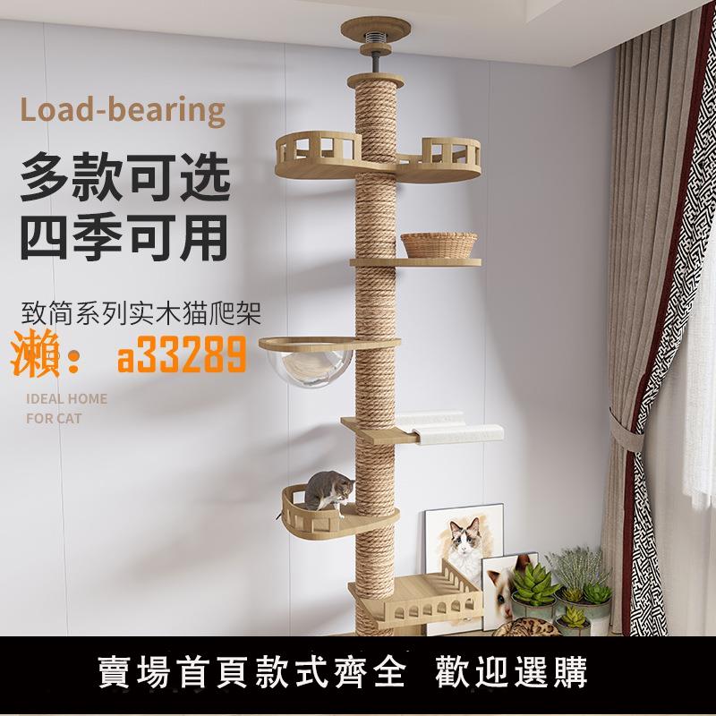 【保固兩年】通天柱貓爬架貓窩貓樹一體貓咪玩具貓抓板劍麻大型貓架實木貓跳臺