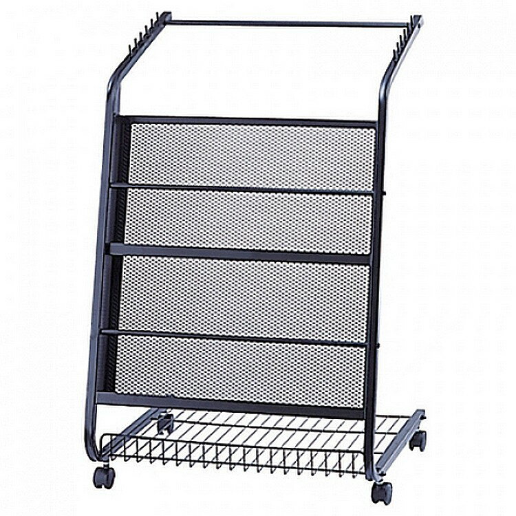 【文具通】群策 YY102 鐵製 書報架 雜誌架 報架 四輪可推活動 48Dx62Wx96H 需自行DIY組裝 L3010369【領券滿額再折千12/31止】