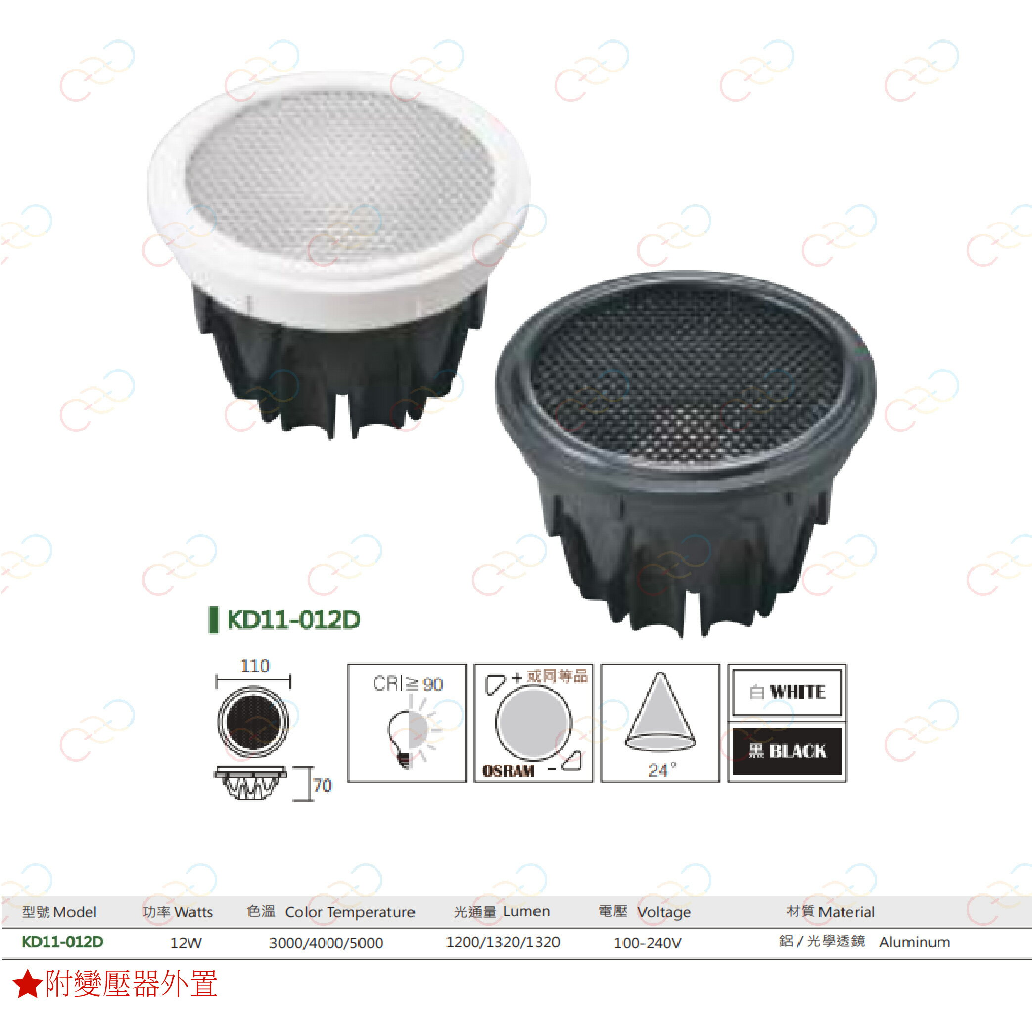 KAOS LED AR111 12W 蜂巢 防眩 燈泡 COB 高氏 KAO'S 投射燈 盒燈 (A Light) 2