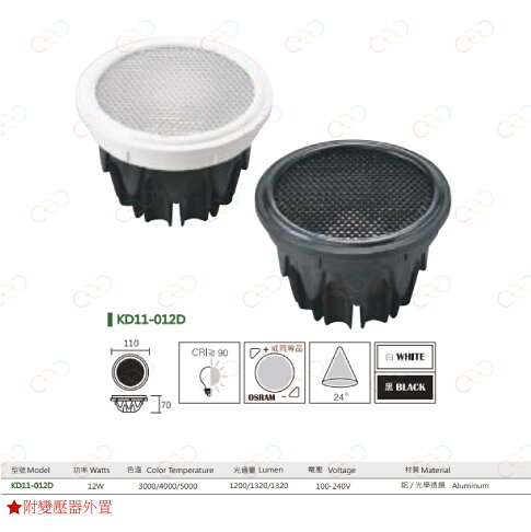 KAOS LED AR111 12W 蜂巢 防眩 燈泡 COB 高氏 KAO'S 投射燈 盒燈 (A Light) 2