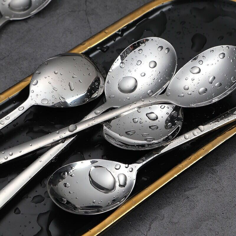 創意304不銹鋼韓式勺叉 家用彩色金屬可愛長柄日式冰淇淋攪拌勺子