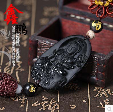 黑曜石生肖蛇普賢菩薩本命佛車掛申巳太歲符菩提守護神車掛