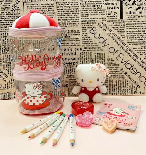 【震撼精品百貨】凱蒂貓 Hello Kitty 日本SANRIO三麗鷗 KITTY文具組/造型娃娃提盒#27857 震撼日式精品百貨
