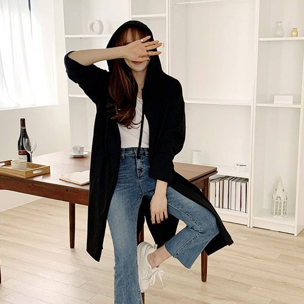 ANNAS 正韓 米奇 外套 棉質外套 長版 可愛 外搭 卡通 顯瘦 斗篷 小外套 韓國 1