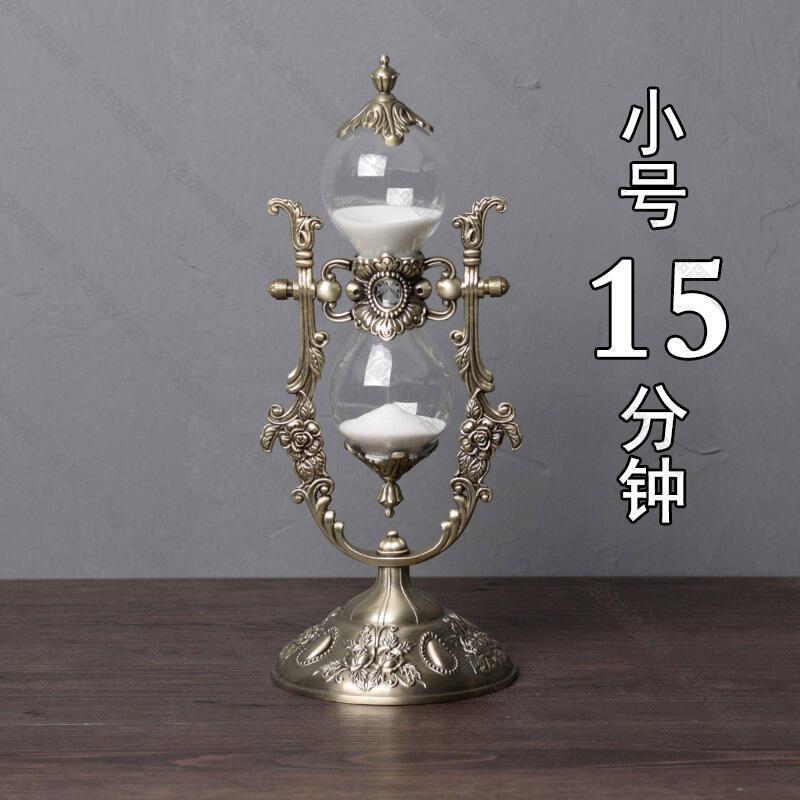 【全球優品匯】復古水滴沙漏計時器工藝品桌面旋轉裝飾品15/30分鐘流沙漏斗擺件