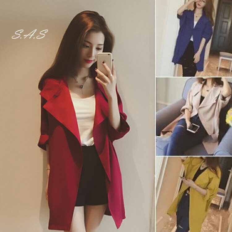 浪漫翻領風衣外套