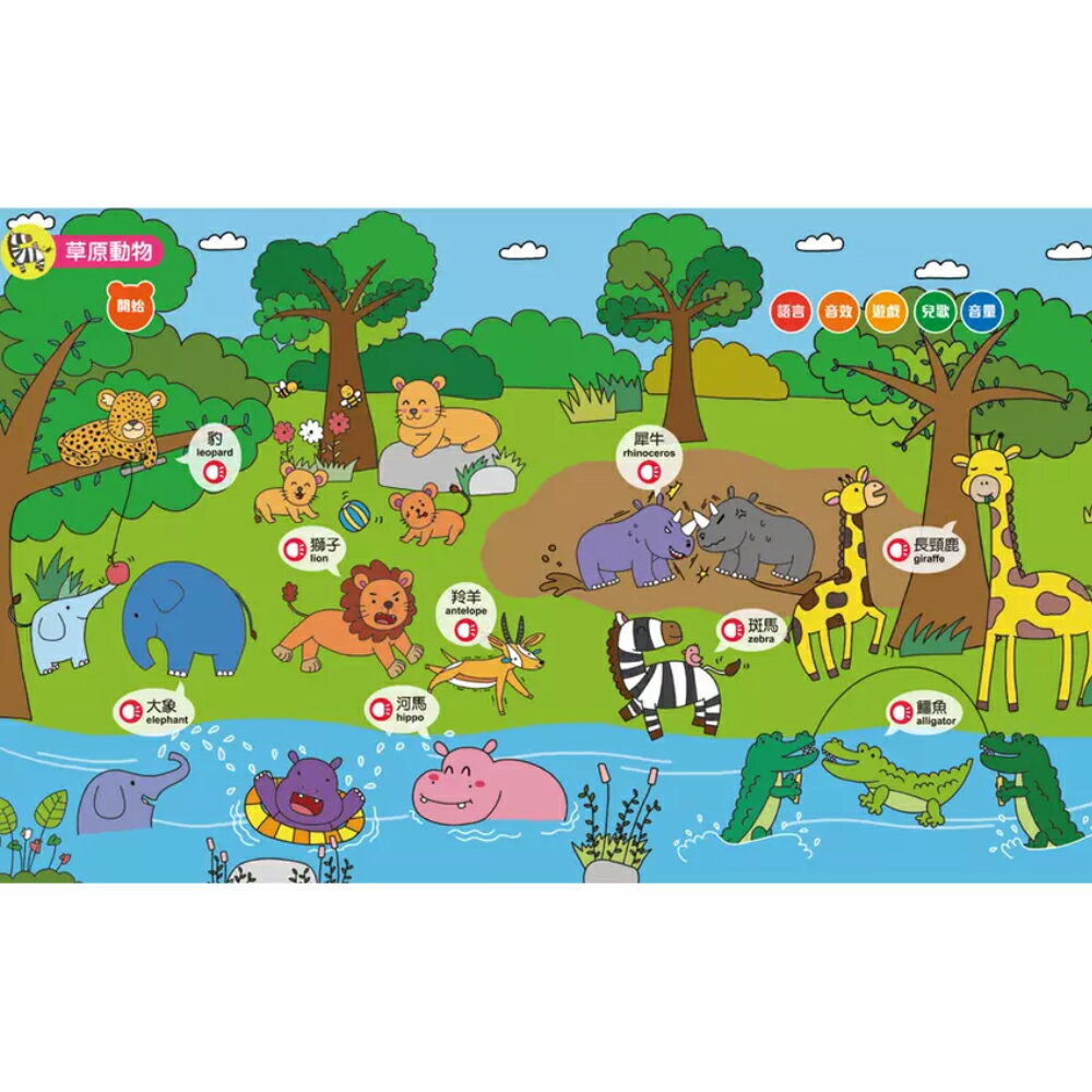 双美 小手按按有聲書 寶寶學說話 寶寶的第一本觸控有聲書 動物與交通工具 小手按按有聲書 7