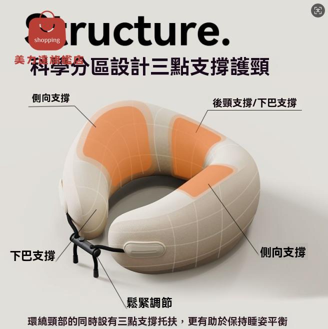 飛機枕 頭枕 護頸枕 EVERYTHINK頸枕U型旅行枕飛機枕脖子頭枕護頸脖枕眼罩睡覺套裝 八折減免 特價出 快速出貨