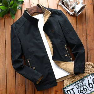 【巴黎精品】工裝外套休閒夾克-雙面穿立領簡約男外套4色a1du48