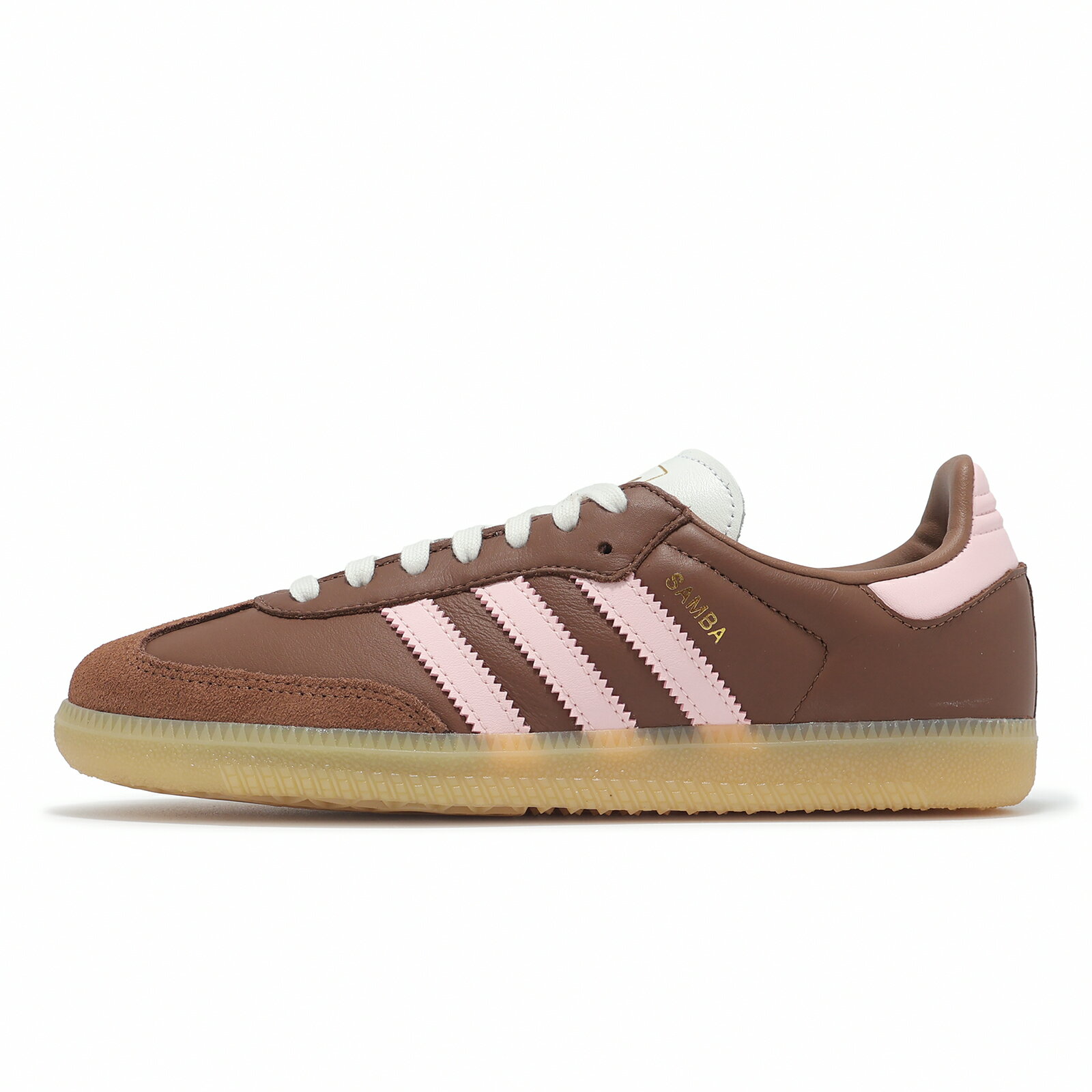 adidas 休閒鞋 Samba OG W 女鞋 棕 粉 皮革 麂皮 復古 膠底 德訓鞋 愛迪達 JS4092