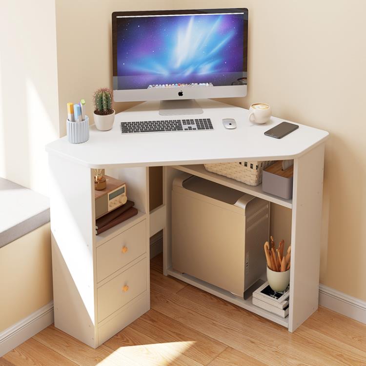 小型轉角電腦桌臺式家用辦公桌簡易桌子臥室墻角書桌學生寫字桌子【摩可美家】