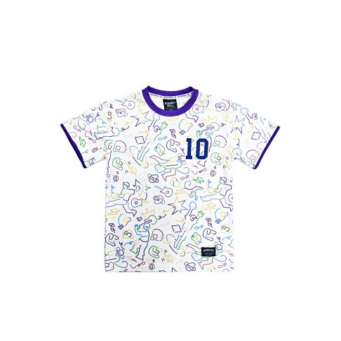 DZP-XII塗鴉線條短T-白 2