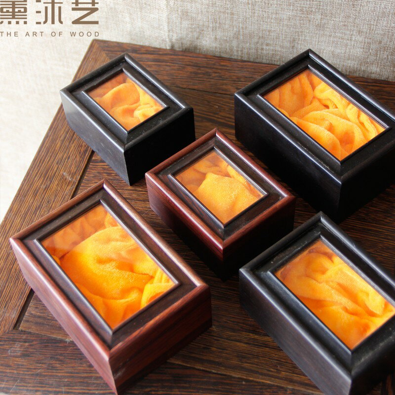 紅木玻璃首飾盒珍藏品精緻收納盒手串首飾盒珠寶紀念幣結婚禮盒